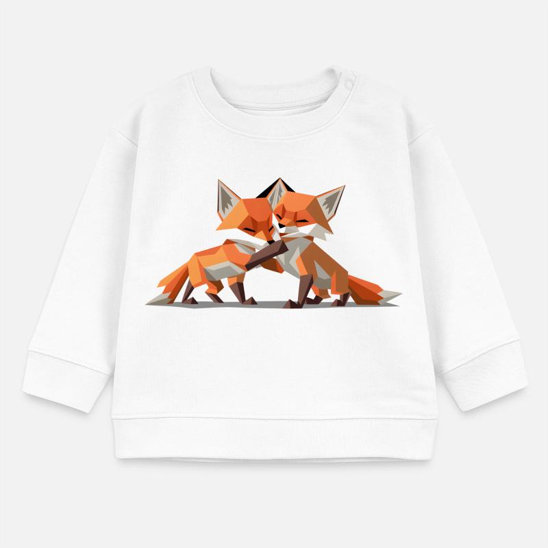 Renardeaux low-poly Sweat bébé bio Stanley/Stella