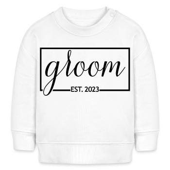 2023 Verlobungsgeschenk Hochzeit des Bräutigams - Baby Organic Sweatshirt Baby Changer von Stanley/Stella - Weiß - Vorne