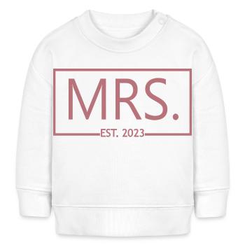 Frau Est. 2023 Verlobung Brautdusche Hochzeit - Baby Organic Sweatshirt Baby Changer von Stanley/Stella - Weiß - Vorne