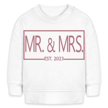 Mr. & Mrs. Est. 2023 - Männer & Frauen Hochzeitsgeschenk - Baby Organic Sweatshirt Baby Changer von Stanley/Stella - Weiß - Vorne