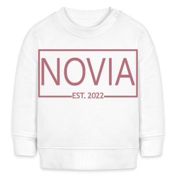 2022 Verlobung Brautdusche Hochzeit - Baby Organic Sweatshirt Baby Changer von Stanley/Stella - Weiß - Vorne