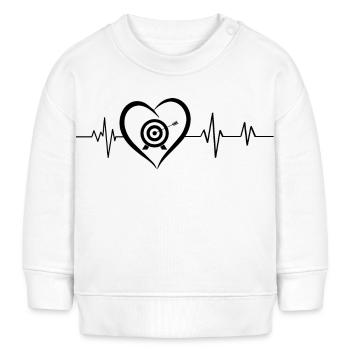 Herzschlag-Bogenschießen - Baby Organic Sweatshirt Baby Changer von Stanley/Stella - Weiß - Vorne