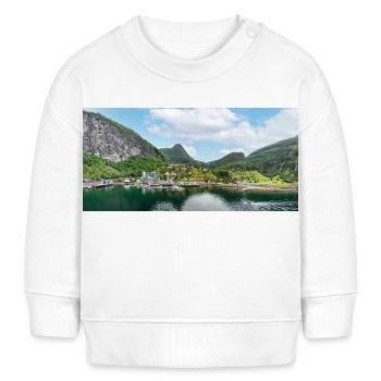 Vue panoramique de Geiranger depuis le port - Sweat bébé bio Stanley/Stella - blanc - Devant