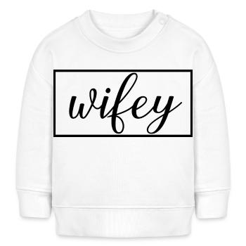 Wifey Matching Couple Fiançailles Mariage Lune de miel - Sweat bébé bio Stanley/Stella - blanc - Devant