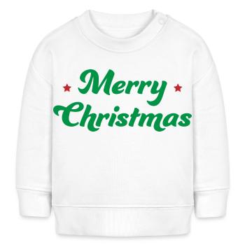 Joyeux Noël Astérisque Vert Rouge - Sweat bébé bio Stanley/Stella - blanc - Devant