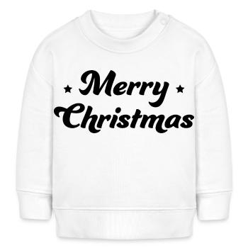 Joyeux Noël astérisque noir - Sweat bébé bio Stanley/Stella - blanc - Devant