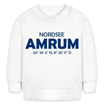 Amrum Koordinaten Ebbe Flut Nordsee - Baby Organic Sweatshirt Baby Changer von Stanley/Stella - Weiß - Vorne