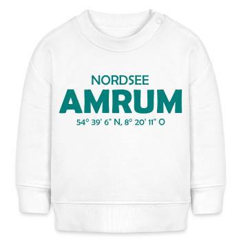 Amrum Koordinaten Ebbe Flut Nordsee - Baby Organic Sweatshirt Baby Changer von Stanley/Stella - Weiß - Vorne