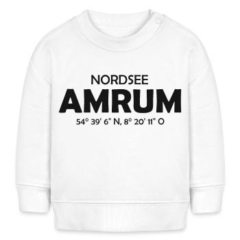 Amrum Koordinaten Ebbe Flut Nordsee - Baby Organic Sweatshirt Baby Changer von Stanley/Stella - Weiß - Vorne