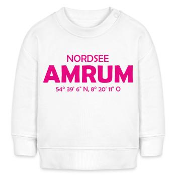 Amrum Koordinaten Ebbe Flut Nordsee - Baby Organic Sweatshirt Baby Changer von Stanley/Stella - Weiß - Vorne