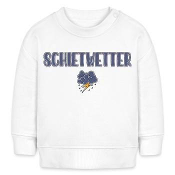Schietwetter mit Regenwolke und Blitz - Baby Organic Sweatshirt Baby Changer von Stanley/Stella - Weiß - Vorne