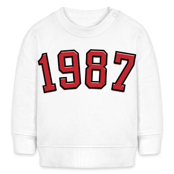 Jahrgang Sport 1987 - Baby Organic Sweatshirt Baby Changer von Stanley/Stella - Weiß - Vorne