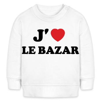 J'aime Le Bazar - Sweat bébé bio Stanley/Stella - blanc - Devant