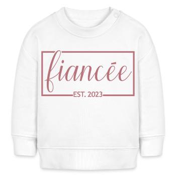 Verlobte Est. 2023 Verlobung Braut Dusche Hochzeit - Baby Organic Sweatshirt Baby Changer von Stanley/Stella - Weiß - Vorne