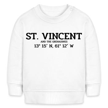 Saint-Vincent coordonne Koordinaten West Indies - Sweat bébé bio Stanley/Stella - blanc - Devant