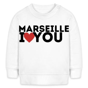 Marseille Ich liebe dich - Baby Organic Sweatshirt Baby Changer von Stanley/Stella - Weiß - Vorne