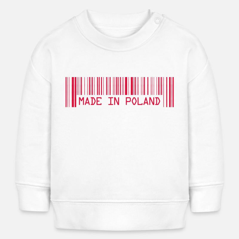 Made in Poland - Polska - Poland - Barcode - Dash - Baby Sweatshirt by Stanley/Stella - white