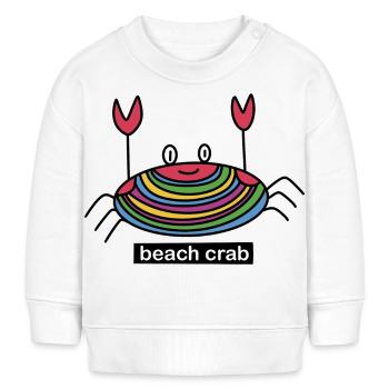 Beach Crab / Krabbe / Strand / Sommer / Urlaub - Baby Organic Sweatshirt Baby Changer von Stanley/Stella - Weiß - Vorne