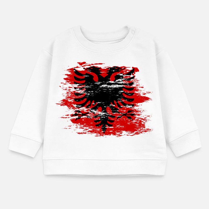 Drapeau de l’Albanie utilisé Sweat bébé bio Stanley/Stella