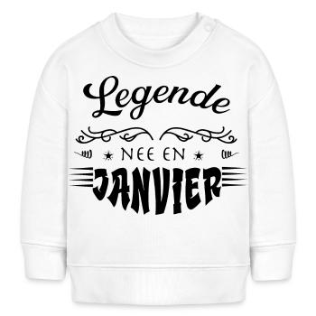 legende nee en janvier - Sweat bébé bio Stanley/Stella - blanc - Devant