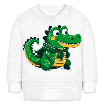 Alligator mignon avec cape - Sweat bébé bio Stanley/Stella - blanc - Devant