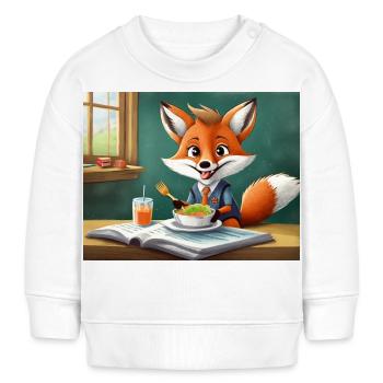mignon petit renard démon vie quotidienne - déjeuner - Sweat bébé bio Stanley/Stella - blanc - Devant