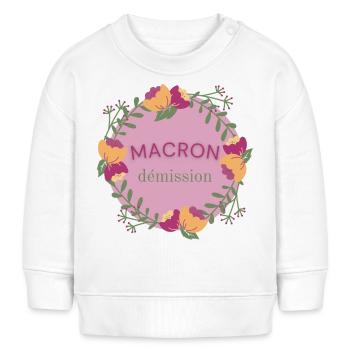 Macron tritt zurück - Baby Organic Sweatshirt Baby Changer von Stanley/Stella - Weiß - Vorne