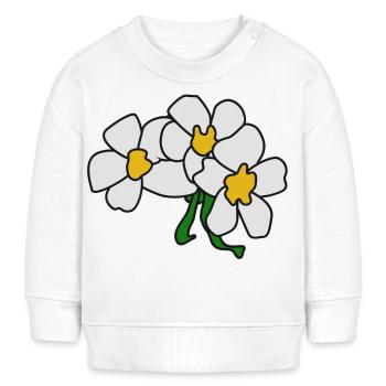 Gänseblümchen abstrakte Skizze - Baby Organic Sweatshirt Baby Changer von Stanley/Stella - Weiß - Vorne