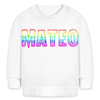 mateo rs arc-en-ciel - Sweat bébé bio Stanley/Stella - blanc - Devant