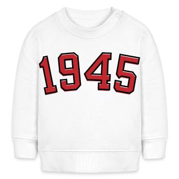 Année de naissance sport 1945 - Sweat bébé bio Stanley/Stella - blanc - Devant