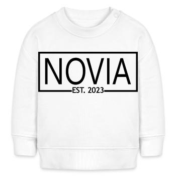2023 Verlobung Brautdusche Hochzeit - Baby Organic Sweatshirt Baby Changer von Stanley/Stella - Weiß - Vorne