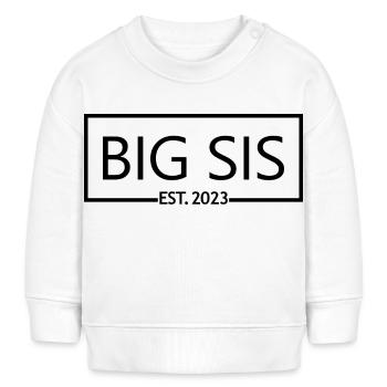 Big Sis Est. 2023 Grossesse promue Grande Sœur - Sweat bébé bio Stanley/Stella - blanc - Devant