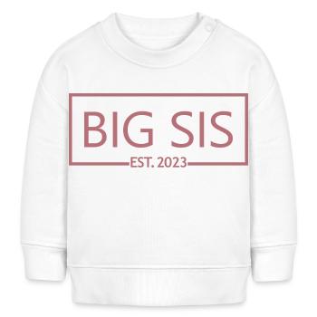 Big Sis Est. 2023 Grossesse promue Grande Sœur - Sweat bébé bio Stanley/Stella - blanc - Devant