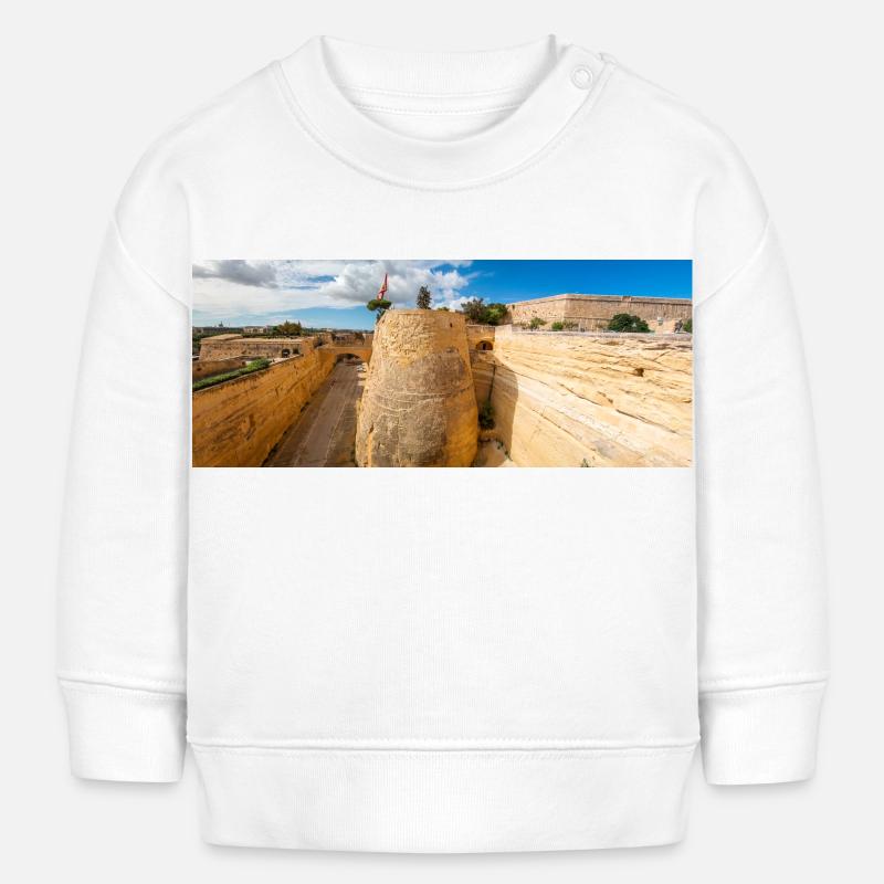 Valletta (il-Belt Valletta) massive fortification - Baby Sweatshirt by Stanley/Stella - white