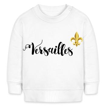 Versailles Schriftzug und Fleur-de-Lys - Baby Organic Sweatshirt Baby Changer von Stanley/Stella - Weiß - Vorne