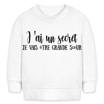 Ich habe ein Geheimnis, ich werde eine große Schwester sein - Baby Organic Sweatshirt Baby Changer von Stanley/Stella - Weiß - Vorne