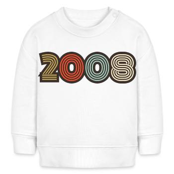 2008 Retro Jahrgang - Baby Organic Sweatshirt Baby Changer von Stanley/Stella - Weiß - Vorne
