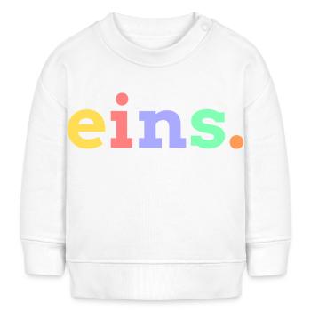 eins 1. Geburtstag Geburtstagsgeschenk - Baby Organic Sweatshirt Baby Changer von Stanley/Stella - Weiß - Vorne
