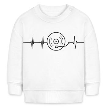 Plattenspieler Herzfrequenz - Baby Organic Sweatshirt Baby Changer von Stanley/Stella - Weiß - Vorne