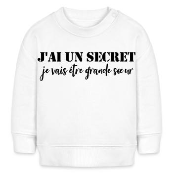 Ich habe ein Geheimnis, ich werde eine große Schwester sein - Baby Organic Sweatshirt Baby Changer von Stanley/Stella - Weiß - Vorne