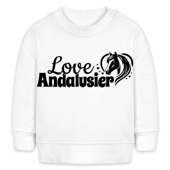Testa di cavallo con cuore d'amore andaluso - Felpa neonato bio di Stanley/Stella - bianco - Fronte