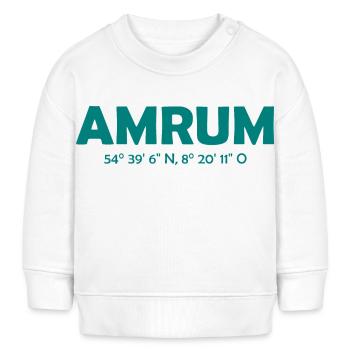 Amrum Koordinaten Ebbe Flut Nordsee - Baby Organic Sweatshirt Baby Changer von Stanley/Stella - Weiß - Vorne