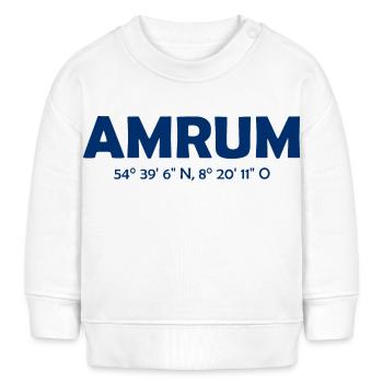 Amrum Koordinaten Ebbe Flut Nordsee - Baby Organic Sweatshirt Baby Changer von Stanley/Stella - Weiß - Vorne