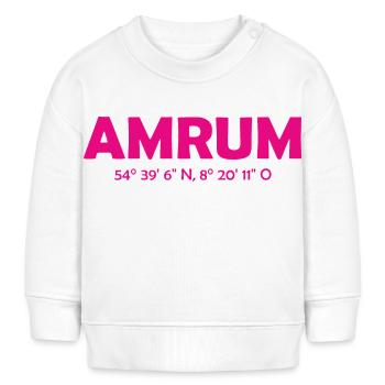 Amrum Koordinaten Ebbe Flut Nordsee - Baby Organic Sweatshirt Baby Changer von Stanley/Stella - Weiß - Vorne