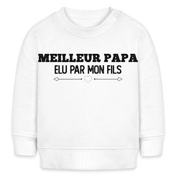 BEST DAD ELECTED BY MY SON - Baby Sweatshirt by Stanley/Stella - white - Front