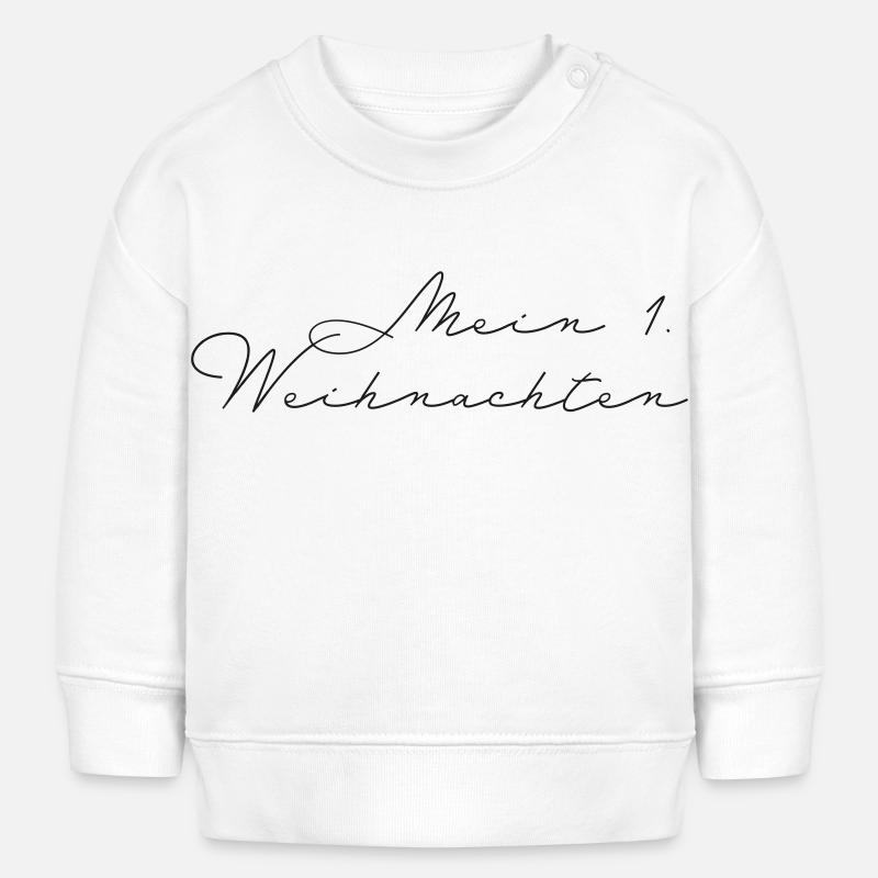 Mon 1er Noël - Sweat bébé bio Stanley/Stella - blanc