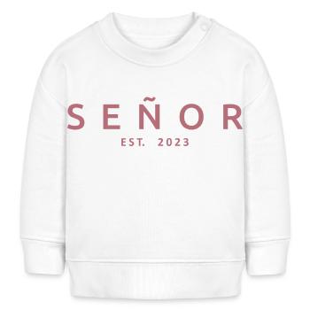 2023 Hochzeitsfeier des Verlobungsbräutigams - Baby Organic Sweatshirt Baby Changer von Stanley/Stella - Weiß - Vorne