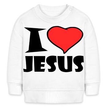 I Love Jesus - Baby Organic Sweatshirt Baby Changer von Stanley/Stella - Weiß - Vorne