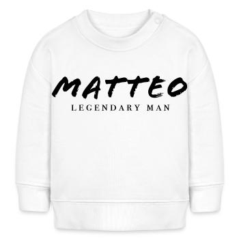 L’homme légendaire de MATTEO revendique | Graphique vectoriel - Sweat bébé bio Stanley/Stella - blanc - Devant