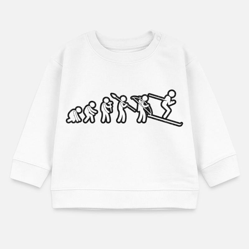 Evolution Ski White Grunge Baby Organic Sweatshirt Baby Changer von Stanley/Stella